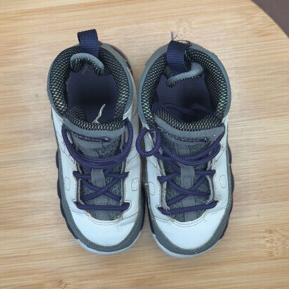 Jordan Kid's Size 8C Retro 9 Sneakers "Baron" White Concord Grape - Picture 9 of 11